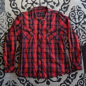 💥Black/Orange/Red pattern Button Down by INC.💥